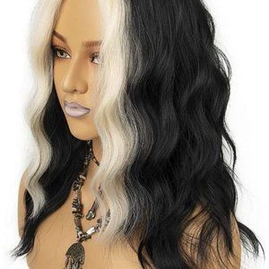 Black and Blonde Streak Hair Wig